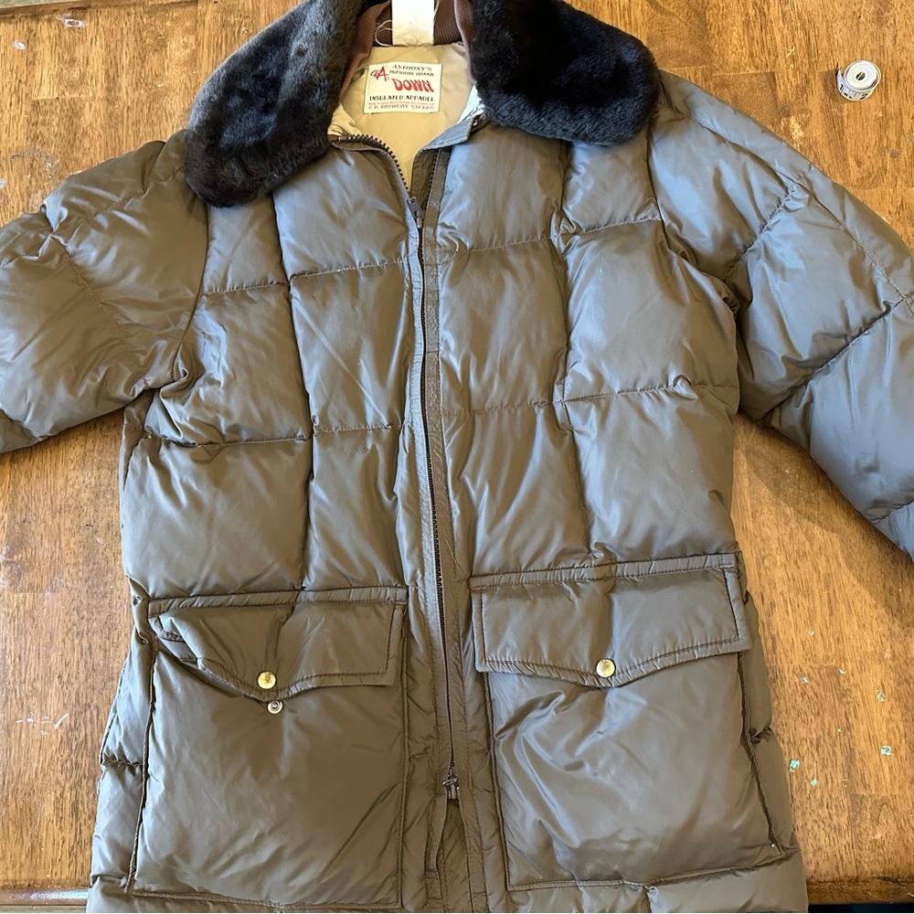 Vintage Anthony’s Down Puffer Jacket with Fur Collar